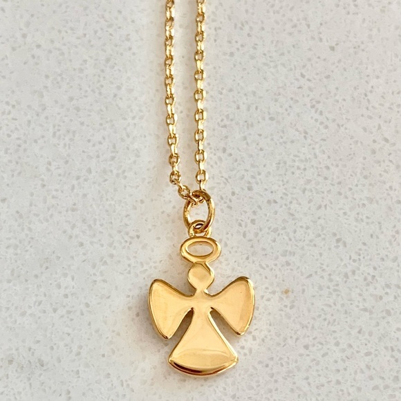 Touchstone Crystal Golden Angel Necklace - Picture 3 of 5